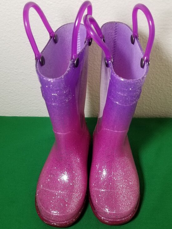 Western Chief Other - Western‎ Chief Rain Boots Pink Glitter Waterproof Light Activated Heel Size 6